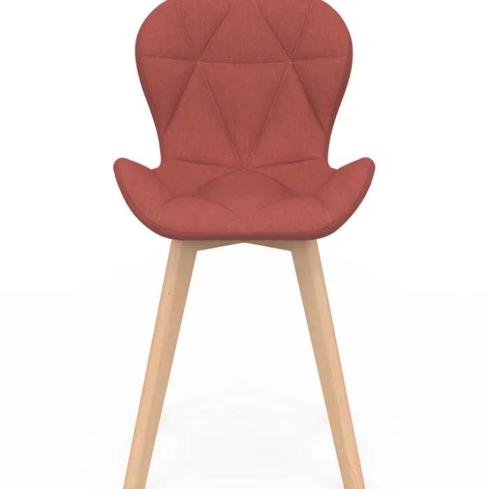 Lot de 4 chaises matelassées gris, terracotta et beige x2