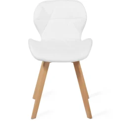 Lot de 4 chaises matelassées blanches