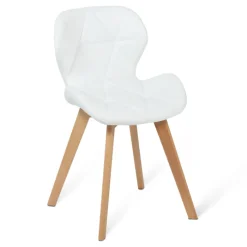 Lot de 4 chaises matelassées blanches