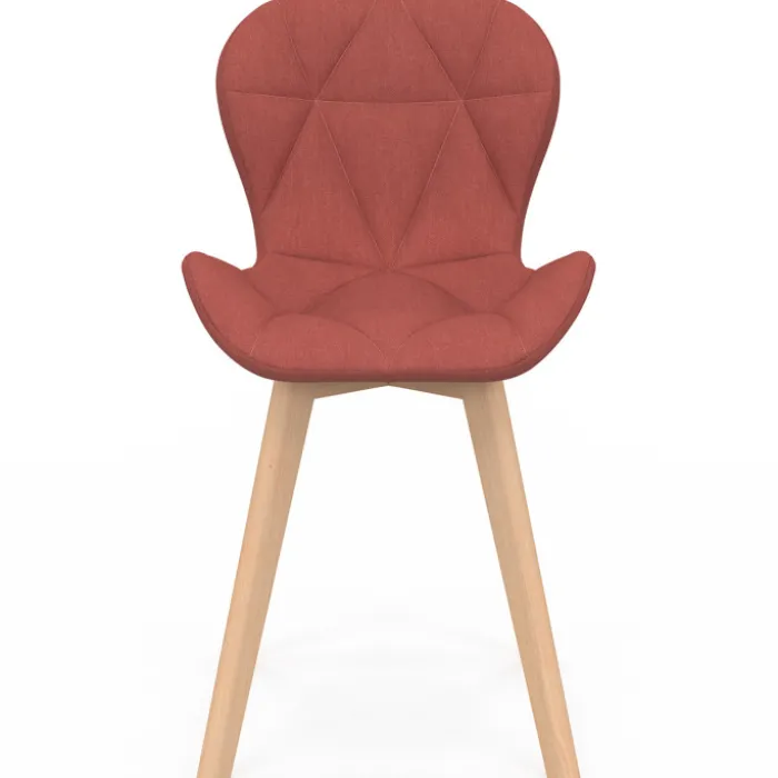 Lot de 6 chaises modernes avec assises matelassées en gris, terracotta et beige