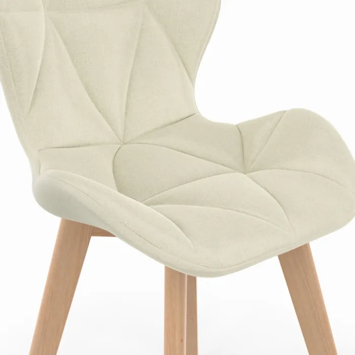 Lot de 6 chaises modernes avec assises matelassées en gris, terracotta et beige