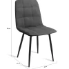 Lot de 8 chaises modernes en velours mix color terracotta x3, gris foncé x2, et beige x3 pieds métal noir