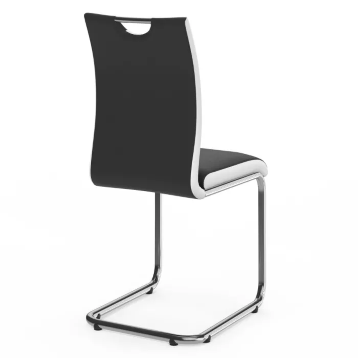 Lot de 4 chaises noires et blanches design