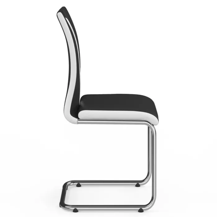 Lot de 4 chaises noires et blanches design