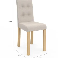Lot de 6 chaises scandinaves capitonnées beiges