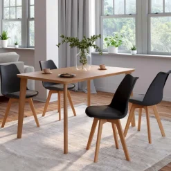 Lot de 4 chaises scandinaves noires