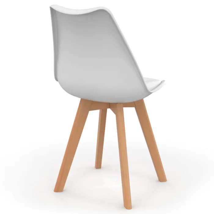 Lot de 6 chaises scandinaves blanches