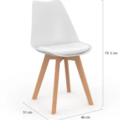 Lot de 8 chaises scandinaves 4 couleurs