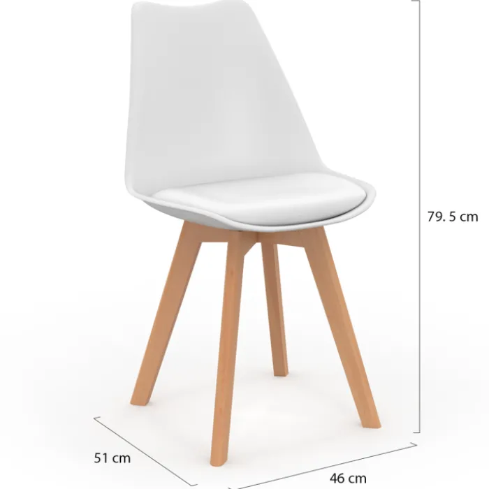 Lot de 8 chaises scandinaves 4 couleurs