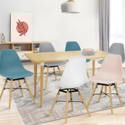 Lot de 6 chaises scandinaves couleur pastel