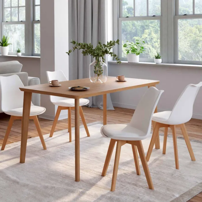 Lot de 4 chaises scandinaves blanches