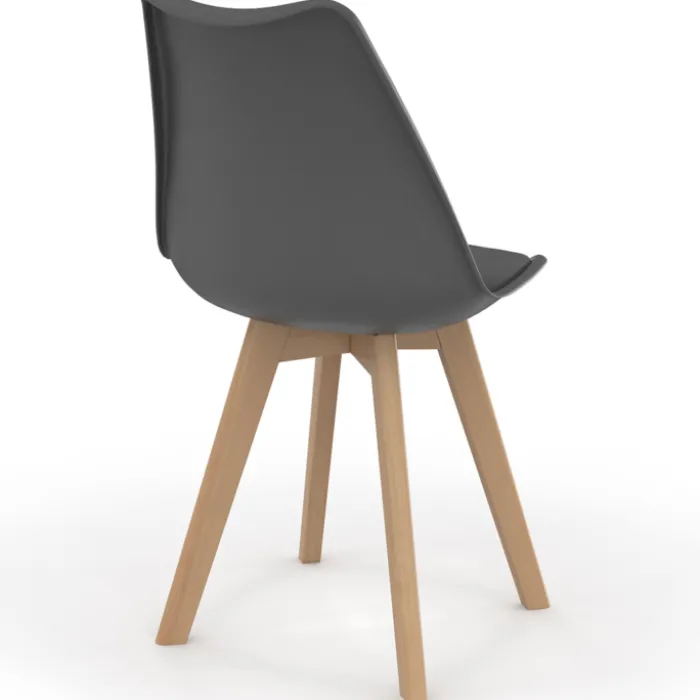 lot de 6 chaises scandinaves gris foncé et gris clair mix color