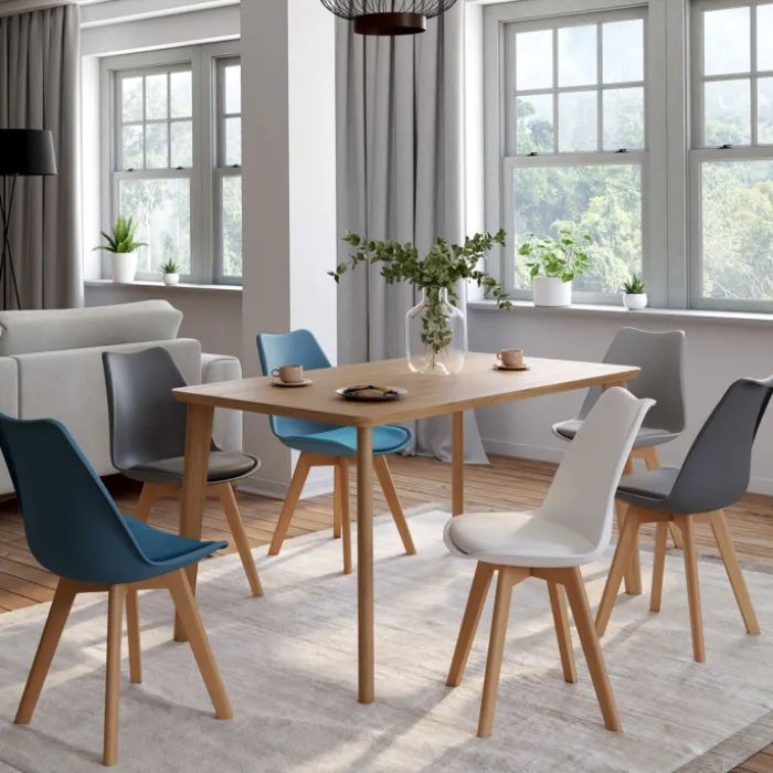 Lot de 6 chaises scandinaves 4 couleurs