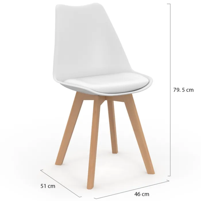 Lot de 6 chaises scandinaves 4 couleurs