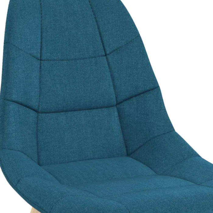 Lot de 6 chaises scandinaves en tissu mix color beige, gris clair, bleu canard et gris foncé