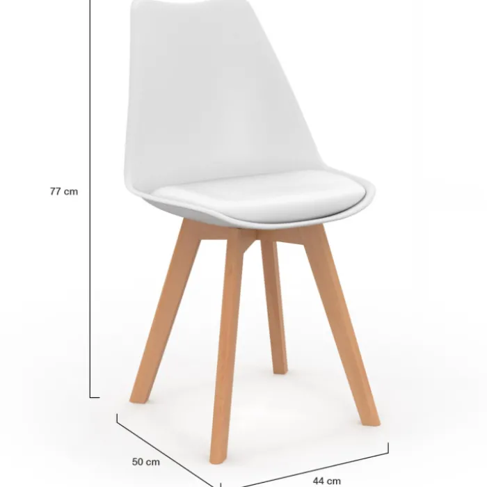 Lot de 6 chaises scandinaves mix color taupe, beige et blanc