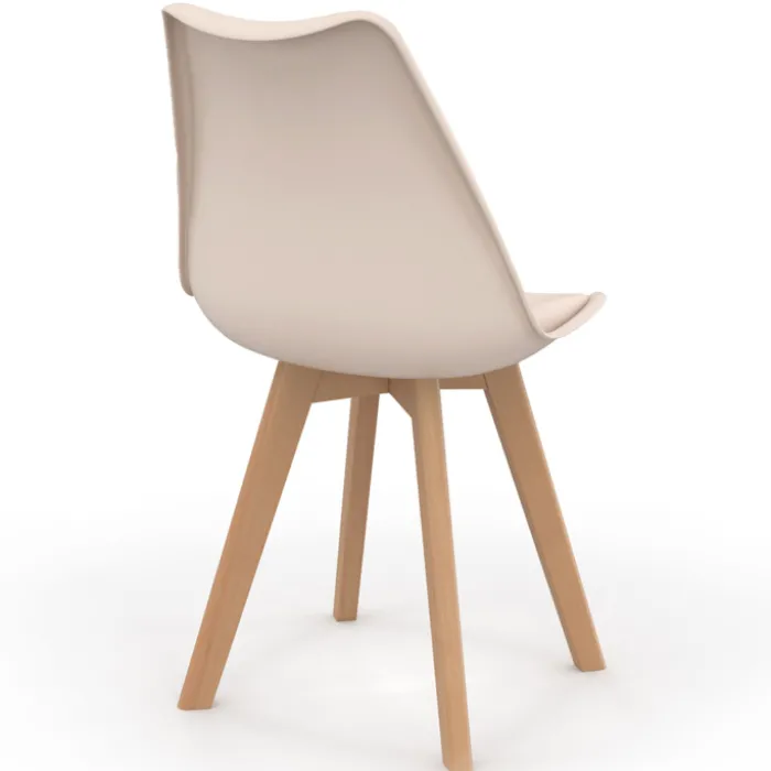 Lot de 6 chaises scandinaves mix color taupe, beige et blanc