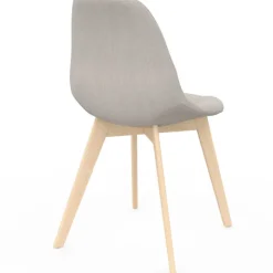 Lot de 6 chaises scandinaves en tissu beige pieds en bois