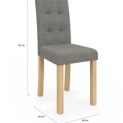 Lot de 6 chaises scandinaves capitonnées grises