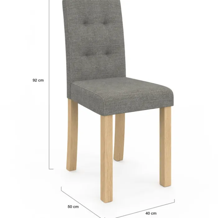 Lot de 6 chaises scandinaves capitonnées grises