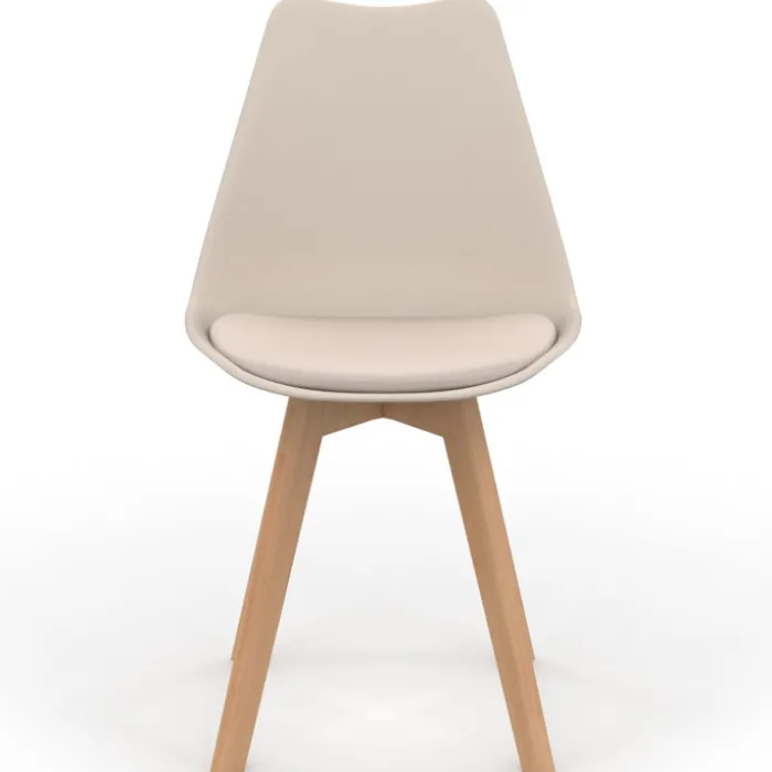 Lot de 4 chaises scandinaves beige pour salle à manger