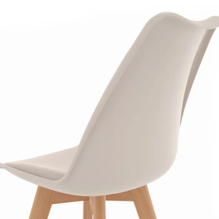 Lot de 4 chaises scandinaves beige pour salle à manger