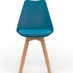 Lot de 4 chaises scandinaves bleu canard