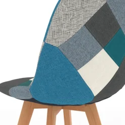 Lot de 2 chaises scandinaves patchworks bleus
