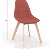 Lot de 6 chaises scandinaves mix color gris foncé x2, terracotta x2, beige x2