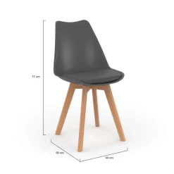 Lot de 4 chaises scandinaves grises
