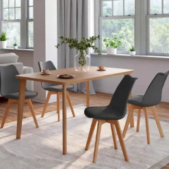 Lot de 4 chaises scandinaves grises