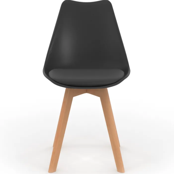 Lot de 8 chaises scandinaves noires pour salle à manger