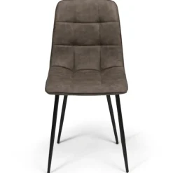 Lot de 6 chaises vintage en PU marron