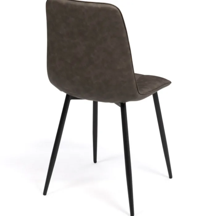 Lot de 6 chaises vintage en PU marron