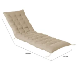 Lot de 2 coussins universels de transat 180 cm beige