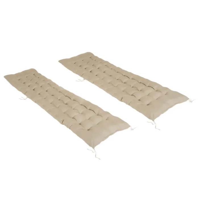 Lot de 2 coussins universels de transat 180 cm beige