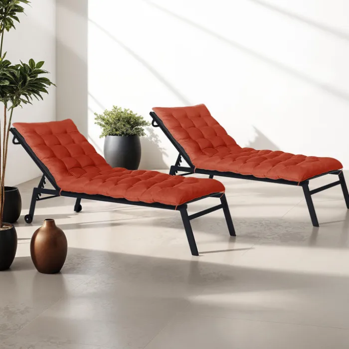 Lot de 2 coussins universels de transat 180 cm terracotta