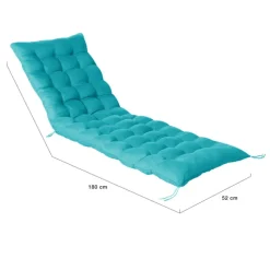 Lot de 2 coussins universels de transat 180 cm bleu canard