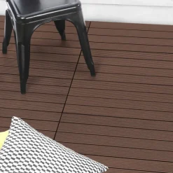 Lot de 5 dalles de terrasse rectangulaires clipsables de 60 x 30 cm