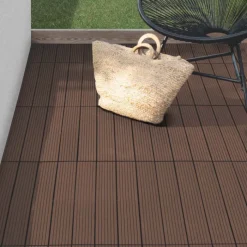 Lot de 5 dalles de terrasse rectangulaires clipsables de 60 x 30 cm