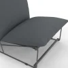 Lot de 2 fauteuils de jardin gris coussins gris anthracite