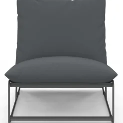 Lot de 2 fauteuils de jardin gris coussins gris anthracite