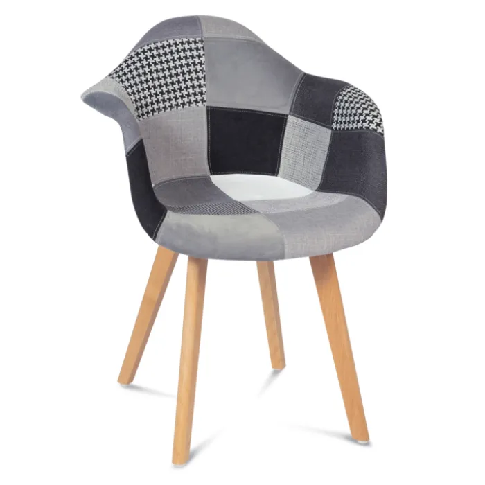 Lot de 2 fauteuils scandinaves noirs gris et blancs