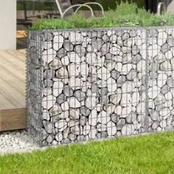 Lot de 2 gabions pour pierre 100x30x80 cm en acier pour jardin