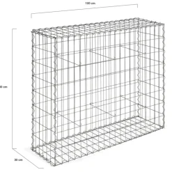 Lot de 2 gabions pour pierre 100x30x80 cm en acier pour jardin