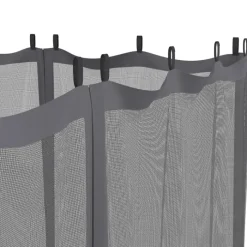Lot de 4 moustiquaires pour pergola 3x4 gris zippés + crochets