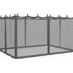 Lot de 4 moustiquaires pour pergola 3x4 gris zippés + crochets