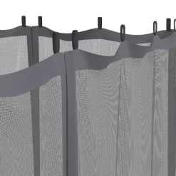 Lot de 4 moustiquaires pour pergola bioclimatique 3x4 gris zippés + crochets