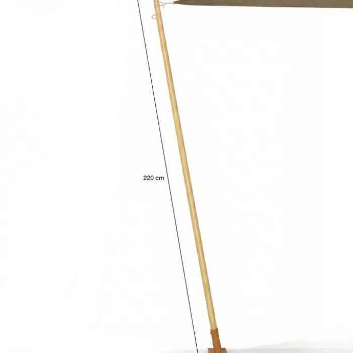 Lot de 2 mâts de fixation effet bois pour voile d'ombrage H.220 cm poteaux et bases acier