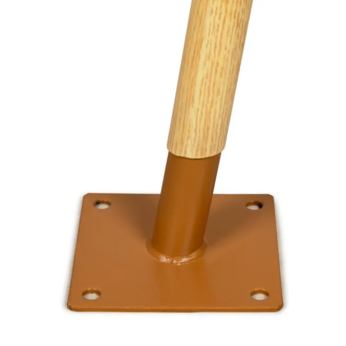 Lot de 2 mâts de fixation effet bois pour voile d'ombrage H.220 cm poteaux et bases acier